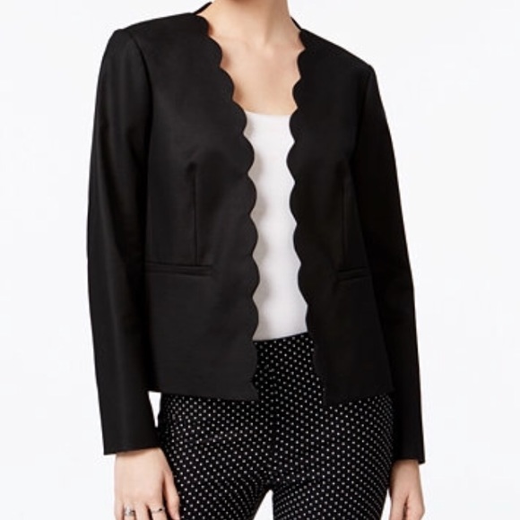 Maison Jules Jackets & Blazers - Maison Jules Scalloped Black Blazer, Size L